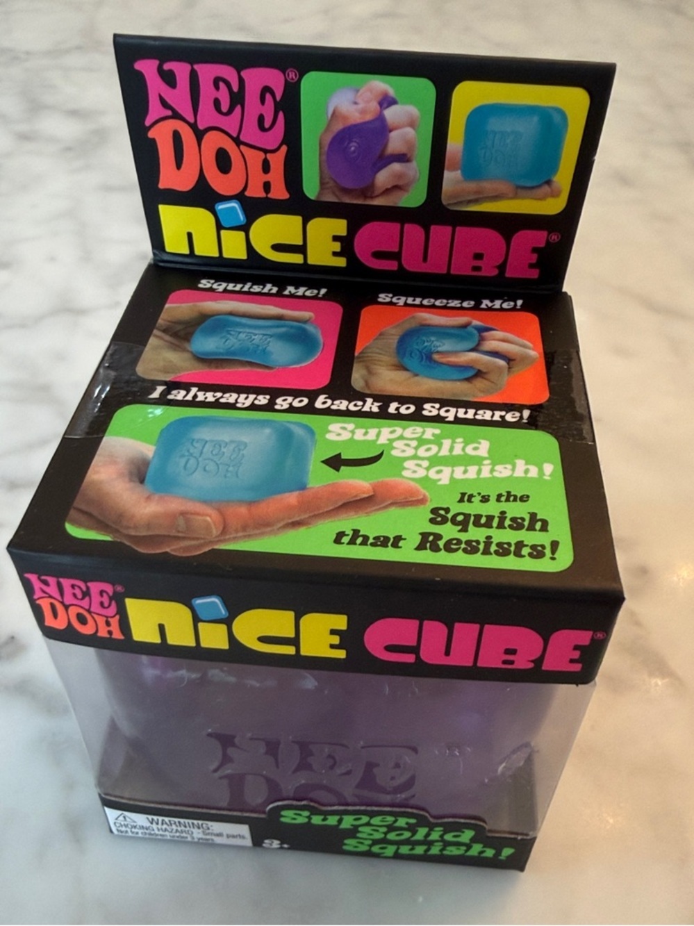 NWT VIRAL Nee Doh Nice Cube Purple Stress Squish Toy